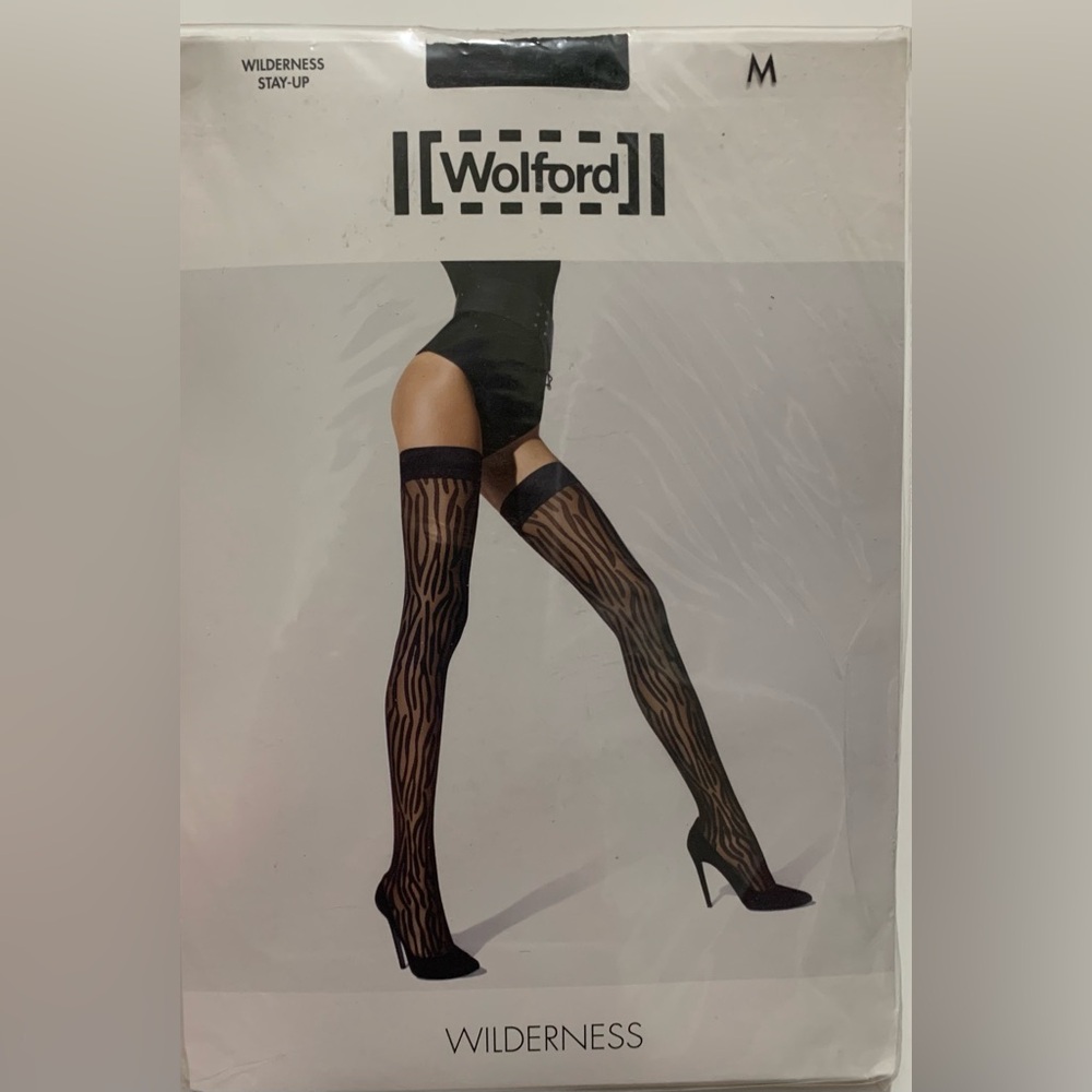 Wolford Black and Brown Animal Print Tights
